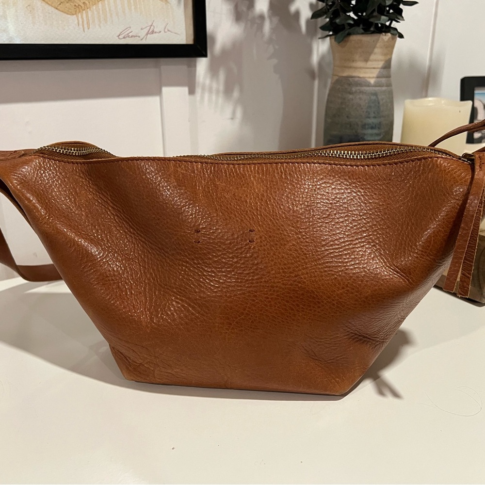 Madewell Brown Leather Sling Crossbody Bag